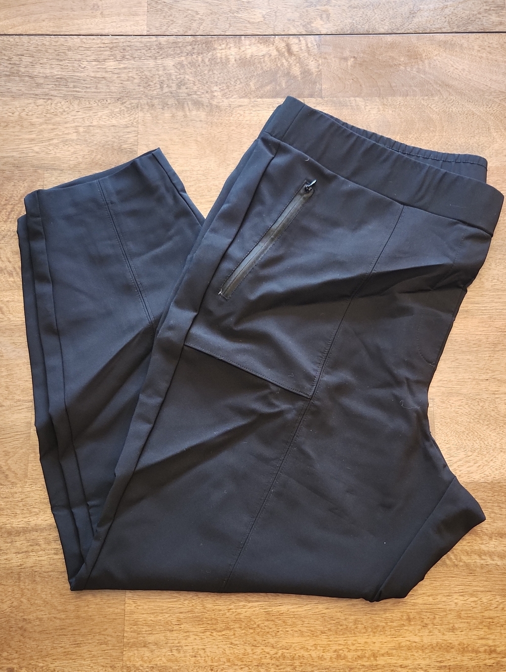 Lane Bryant Black Cropped Active Stretch Pants with Zipper Pocket